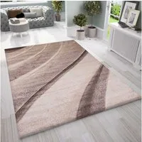 Vimoda Teppich Teppich Wohnzimmer Designer & Modern Wellen Motiv in 4 Farben, Rechteckig, Höhe: 10 mm, Teppich Wohnzimmer dicht Top Qualität auch für Schlafzimmer und Flur