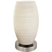 EGLO Tischleuchte BATISTA 3, Ein-/Ausschalter, ohne Leuchtmittel, Leuchtmittel wechselbar, Für Tisch, Sideboard oder Kommode, aus Stahl und handgemachtem Glas
