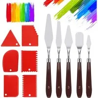 AFKSMILE Malerspachtel 11 Stück Spachtel Set Acrylmalerei, Malerspachtel Spachtel Set (11-St) 5 Stück Palettenmesser &  6 Stück Plastik Abstreifermesser