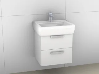 Artiqua 413 Waschtischunterschrank für Renova Plan 222256, 222257 Weiß Hochglanz, 413-WU2L-K53-7016- 413-WU2L-K53-7016-68