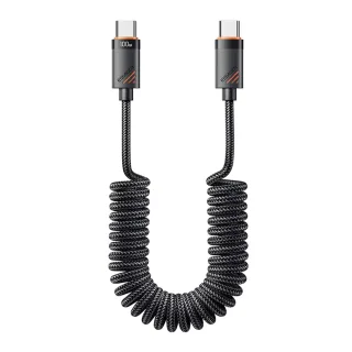 ESSAGER ES-X66 3A/5A 60W/100W Type-C to Type-C Spring Data Cable PD3.0 QC4.0/3.0 FCP Fast Charging Data Transmission Tin