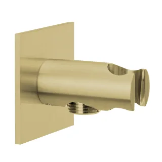 Herzbach spa ix pvd Brauseanschlussbogen rund halter rosette 70 eckig brass, Brass Steel, 21.995200. 21.995200.2.41