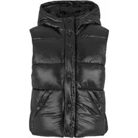 URBAN CLASSICS Sweatweste Ladies Recycled Shiny Puffer Vest With Hood