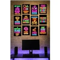 Jungengel Wandbild Gamer Zocker 12-Teilig Wanddeko Gaming-Room Spielzimmer, (12 St), Extra für Zocker & Gamer designed