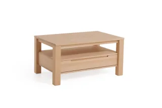 Couchtisch Tisch mit Schublade VASCO Buche Massivholz 110x70 cm
