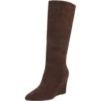 Ital-Design Eleganter Wedge-Stiefel für Damen, kniehoch, komfortabel Keilstiefel (90827607) Keilabsatz/Wedge Stiefel in Braun