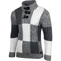 Baxboy Strickpullover Baxboy Herren Grobstrick Pullover Stehkragen Pulli B-51112