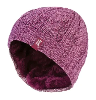 Thermische Fleece-gefütterte Damen-Wintermütze mit Zopfmuster