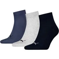 PUMA Kurzsocken PUMA UNISEX QUARTER PLAIN 3P (3 Paar) Atmungsaktiv, Rippenbündchen, weiche Baumwollmischung