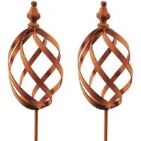 Kobolo Gartenstecker Dekostecker RUSTY MARBLE in Rostoptik S/2 (Set, 2 Stück)