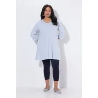 Ulla Popken Longshirt Longshirt A-Linie V-Ausschnitt 3/4-Arm