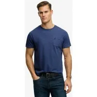 Superdry Rundhalsshirt COTTON CLASSIC LINEN PKT TEE Baumwollmischung, relaxed fit aus luftig leichtem Baumwoll-Leinen-Mix
