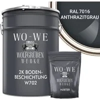 WO-WE Bodenversiegelung 2K Garagenfarbe Bodenbeschichtung W702, 2,5-20Kg, Seidenglänzend, Epoxidharz