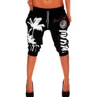 RMK Sweatshorts Damen Short Bermuda Kurze Jogginghose 3/4 Hose Sport Miami Palme
