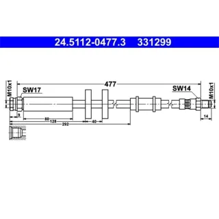 ATE Bremsschlauch vorne f?r Citroen Jumper Fiat Ducato Peugeot Boxer