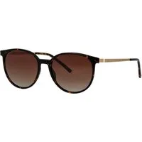HUMPHREY´S eyewear Sonnenbrille Rund, Vollrand, Verlaufstönung, Schildpatt-Optik, goldfarbene Bügel