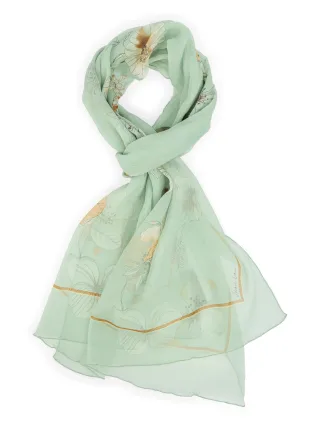 Marc Cain Collections - Seidenschal mit Blütenprint silt green - Gr. - OS
