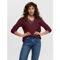 ONLY V-Ausschnitt-Pullover ONLCAMILLA V-NECK L/S PULLOVER KNT NOOS Materialmix, regular fit