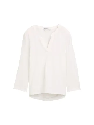 Tom Tailor - 3/4 Arm Shirt aus LENZING™ ECOVERO™ whisper white - Gr. - XXL