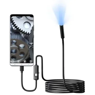5.5mm HD Car Endoscope Camera 1m/5m/10m Micro 8 LED IP67 Waterproof Industrial Smartphone Camera USB Type C