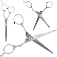 VERK GROUP Haarschere Professionelle Gerade Friseurschere aus Edelstahl – Scharfer Stahl – c