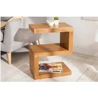 riess-ambiente Beistelltisch S 60cm braun - Mangoholz, Ablage, kompakt, vielseitig, dreistufig, Massiver S-förmiger Sofatisch - ideal für Praxen, Wohn- & Schlafzimmer