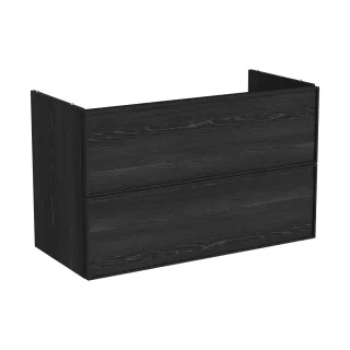 VitrA New Metropole Edge Waschtischunterschrank mit 2 Vollauszügen 98 x 46 x 60 cm Schwarz,67389 67389