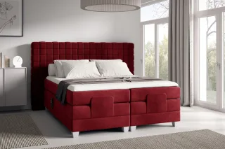 Boxspringbett Elektrisch Bett VIDAL 200x200cm in Stoff Fresh Rot