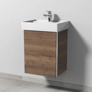 Sanipa 3way Waschtischunterbau zu Villeroy & Boch Collaro Waschtisch mit 1 Tür, Eiche-Tabak BR83050