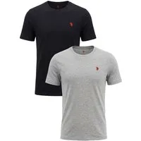 U.S. Polo Assn. T-Shirt USZaane Herren 2er Pack – Baumwolle Rundhals Basic Klassische Basic Shirts mit weichem Tragegefühl