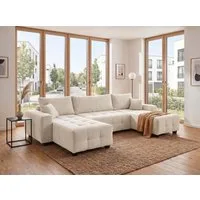 OTTO home Wohnlandschaft Bella U-Form, Breite 314 cm, Wonlandschaft, Schlaffunktion,Bonnelfederkern,Rückenkissen