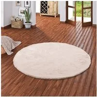 Pergamon Fellteppich Fellteppich Luxus Super Soft Plush Rund, Rund, Höhe: 25 mm