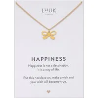 LUUK LIFESTYLE Kette mit Anhänger Schleife, wasserfeste Halskette aus Edelstahl