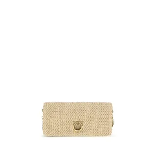 PINKO Beigefarbene Polypropylen Schultertasche
