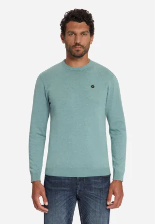 No Excess - Pullover Crewneck Melange dusty blue - Gr. - M