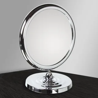 Koh-i-Noor Vergrößerungsspiegel Doppelseitiger Standspiegel mit Fuß Goccia, 385KK-3, Chrom 385KK-3