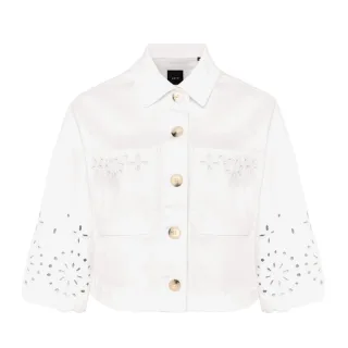 zero - Blazer-Jacke mit Lochmuster weiß - Gr. - 38
