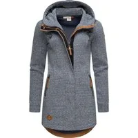 Ragwear Langjacke Letty Intl. Sportliche Kapuzenjacke mit Kunstleder-Elementen