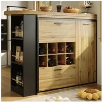 Ulife Bartisch Ausziehbarer Esstisch, Küchentisch, 138-220 x 39 x 105 cm (1-St), Tischplatte mit Holzmaserung, geeignet für Küche und Wohnzimmer