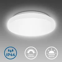 B.K.Licht LED Deckenleuchte LED Deckenlampe Ø22cm Badezimmer weiß - BKL1295, LED fest integriert, 4000K - Neutralweiß, Badezimmerlampe Decke Leuchtmittel 10W 900lm 4000K neutralweiß