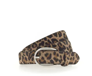 Vanzetti - Ledergürtel mit Animalprint braun - Gr. - 95