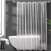 FOUORTUNATE-BEE Duschvorhang Transparenter Duschvorhang 180x200 cm wasserabweisend Bad, Duschvorhang für Badewanne Dusche Badezimmer Trennvorhang klar
