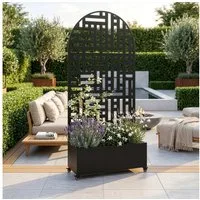 casa.pro Blumenkasten, mit Trennwand »Bernalda« rollbar Stahl 190x82x38 cm Schwarz