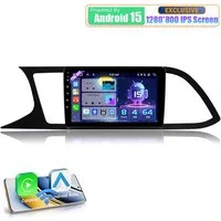 A-Sure 9" 4+64GB Android 15 GPS Navi Carplay Für Seat Leon 3 III 5F 2012-2020 Autoradio (Digitalradio (DAB), FM, AM, RDS, 1280*800 IPS Screen/8-Core CPU)