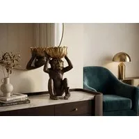 riess-ambiente Tierfigur MONKEY 50cm schwarz/gold - Affe mit Schale, exotisch, handgefertigt (Einzelartikel, 1 St), Moderne Skulptur - ideal als dekorativer Akzent auf Sideboard & Regal