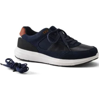Veloursleder/Leder-Sneaker für Herren, Herren, size: regular, Blau, Leder/Rauleder, by Lands' End