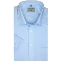 MARVELIS Businesshemd Kurzarm Comfort Fit, Chambray, New Kent Kragen Regular Halbarm 12cm, 100% Baumwolle, Bügelfrei, Knitterfrei