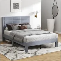 COSTWAY Bettgestell (1-tlg), Bettgestell, Doppelbett, für 140x200cm Matratze