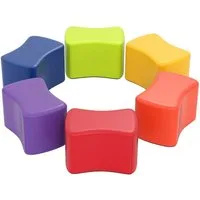 COSTWAY Kindersitzgruppe, (6-tlg), Modulare Hocker mit abnehmbarem Bezug