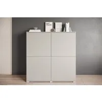 OTTO home Highboard Kenia, moderne grifflose Hochkommode mit 4 Türen, Breite 120 cm (1 St), Push-to-Open-Fronten, höhenverstellbaren Einlegeböden